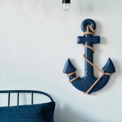 Decorazione Murale Artistica in Legno Rustico Nautico da 13 Pollici con Corda Tema Costiero da Spiaggia Decorazione da Parete Ornamento da Appendere Fatto a Mano per Soggiorno Camera da Letto Ingresso