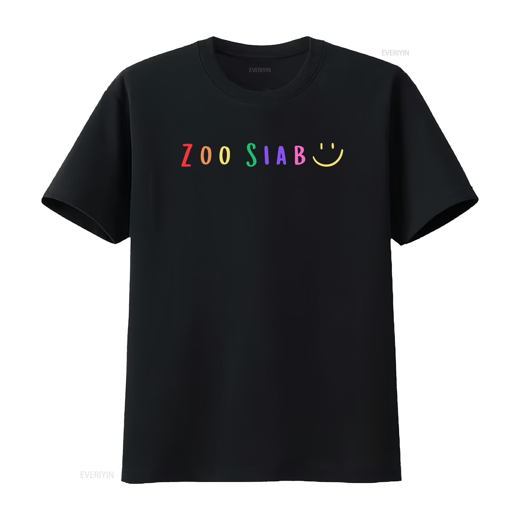 

Womens Happy T Shirt Zoo Siab Rainbow Hmong Black X Large vintage Washed designer clothes Comfortable Slightly streetwear 4XL
