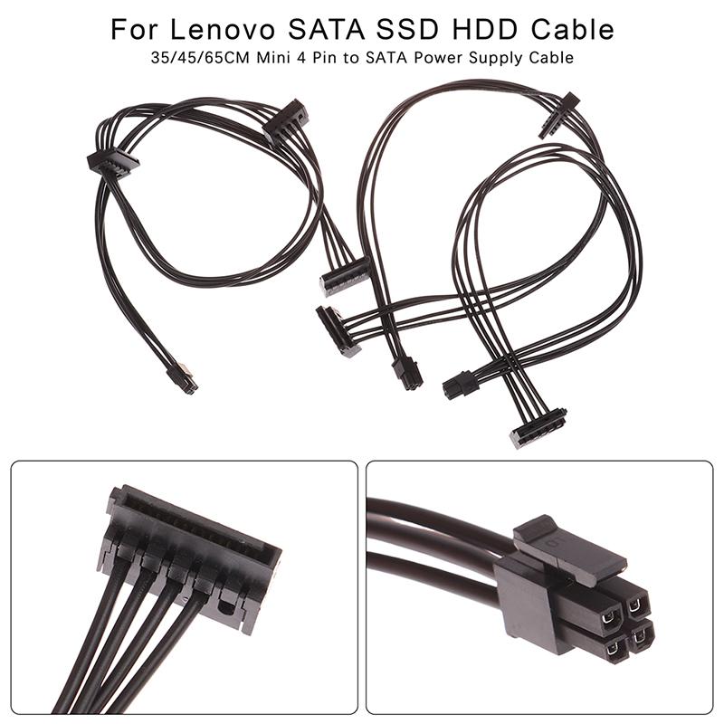 35/45/65Cm Mini 4 Pin To Sata Power Supply Cable For Lenovo Sata Ssd Hdd Cable