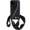 Bmw Bmhcp15S23Psvtk Iphone 15 / 14 / 13 Czarny/Black Hardcase M Edition Carbon Tricolor Lines & Strap