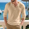 Camiseta Básica Informal de Manga Larga Acanalada para Hombre, Nueva Colección Otoño Invierno, Cuello Redondo, Holgada