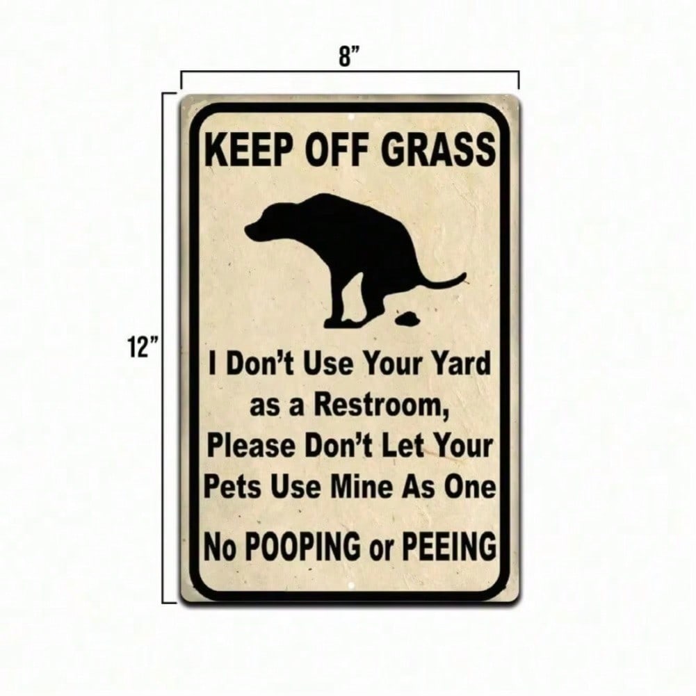 Keep Off Grass Metal Sign 8x12 Inch Outdoor Warning Lawn Decor No Dogs Pooping