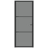 VidaXL Interior Door 83x201.5 Cm Black ESG Glass and Aluminum 350561