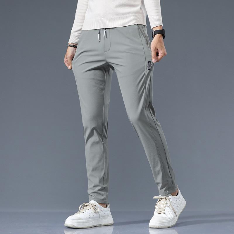 Ice-Silk Casual Trousers for Men Loose-Fit Summer New Style Slim-Fit Straight-Leg Trousers Men's Fashionable Versatile Sports Trousers