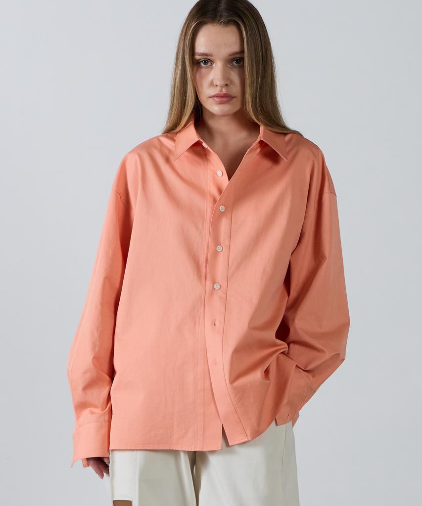 SSIN AND LEE Women Lin Back Cotton Overshirt Peach Fuzz