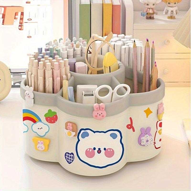 1 Plum Blossom-shaped Pen Holder Storage Box, Cosmetic Storage Box, Can Store Stationery, Makeup Brushes, Lipstick, Eyebrow Pencil