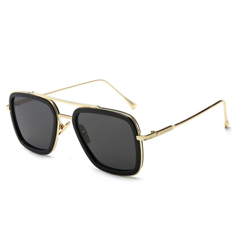 New Mens Metal Square Sunglasses Fashion Mens UV Resistant Sun Glasses Classics Vintage Male Eyewear Fit UV400 Oculos De Sol