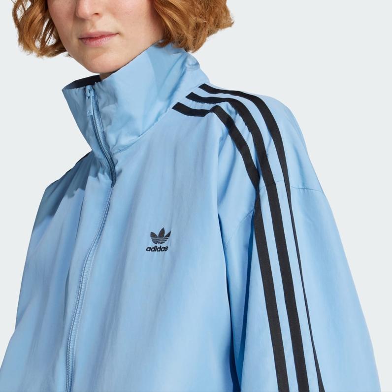 Adidas Originals Loose Fit Stand Collar Zip Long Sleeve Jacket Women jackets JY2638