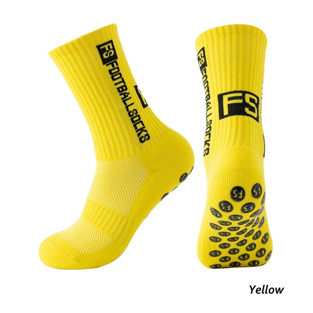 1Pair Football Socks Soccer Non-slip Crew Socks Outdoor American Football Breathable Silicone Athletic Socks Men Women жёлтый
