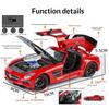 Alloy Die-cast 1/24 Scale SLS-AMG Modified Coupe Model Simulation Sound and Light Transparent Hood Boy Toy