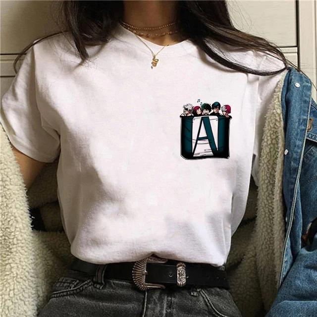 Manga Cute My Hero Academia Anime T Shirt Women Boku No Hero Academia T-shirt Bakugou Himiko Toga Tees Anime Deku Tshirt