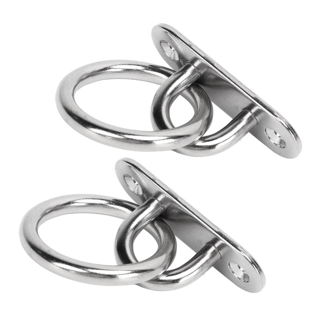 2pcs Stainless Steel Pad Eye Plate High Strength Highly Polished Heavy Duty Pad Eye Plate with