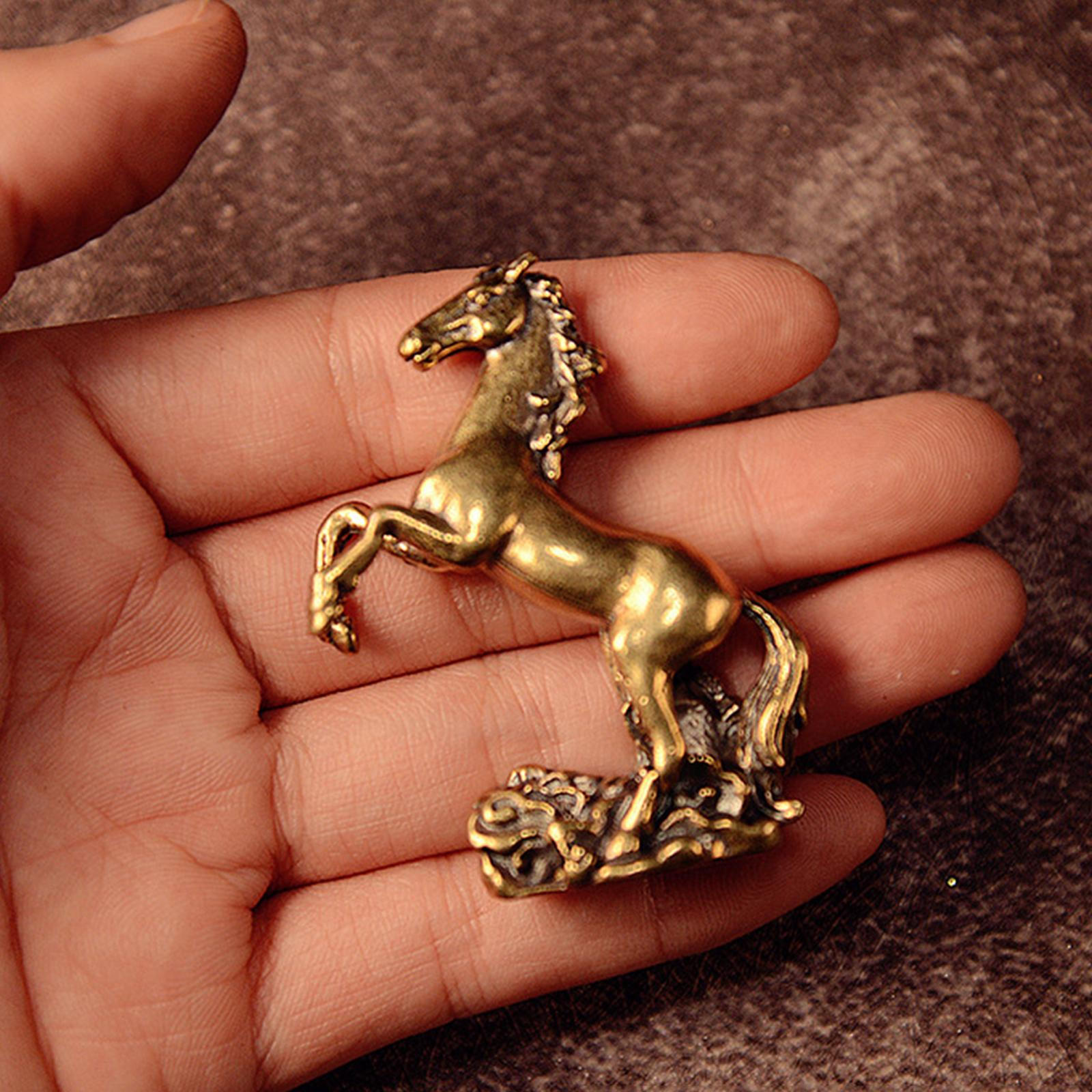 

Standing Horse Statue Mini Desktop Ornament Miniature Sculpture clouds for Living