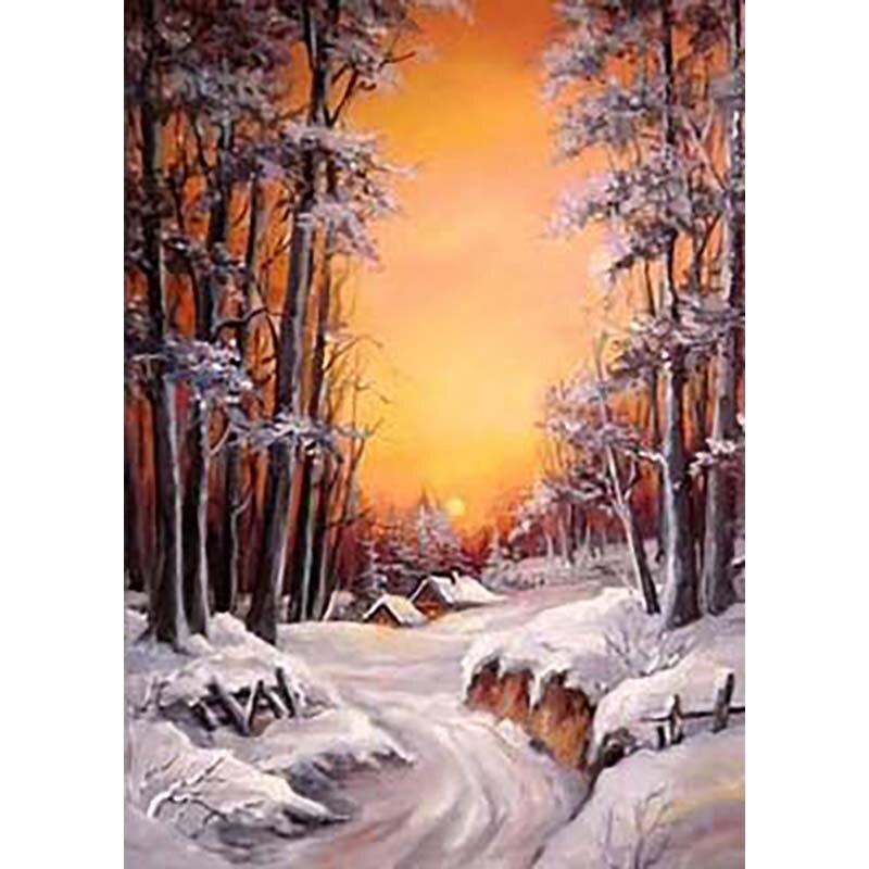 New 5D DIY Diamond Painting Snow Scene Diamond Embroidery Scenery Cross Stitch Full Round Drill Crafts Home Decor Gift