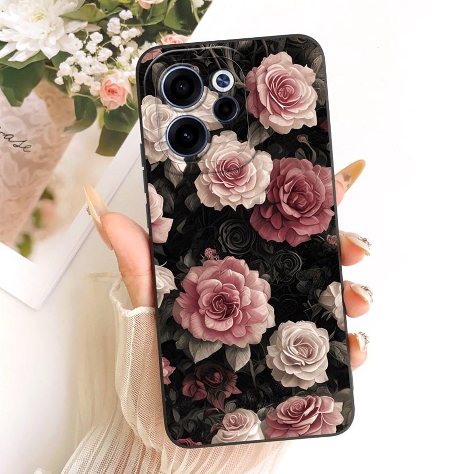 For Oppo CPH2801 Phone Case For Oppo Reno 15F Casing Silicone Luxury Fashion Flowers Kawaii Cute Painted Cover For Oppo Reno15 F