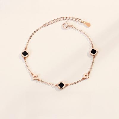 Bracelet Trèfle à Quatre Feuilles Bijoux en Agate Style Haut de Gamme pour Filles Version Coréenne Bracelet Simple pour Amies Bracelet.