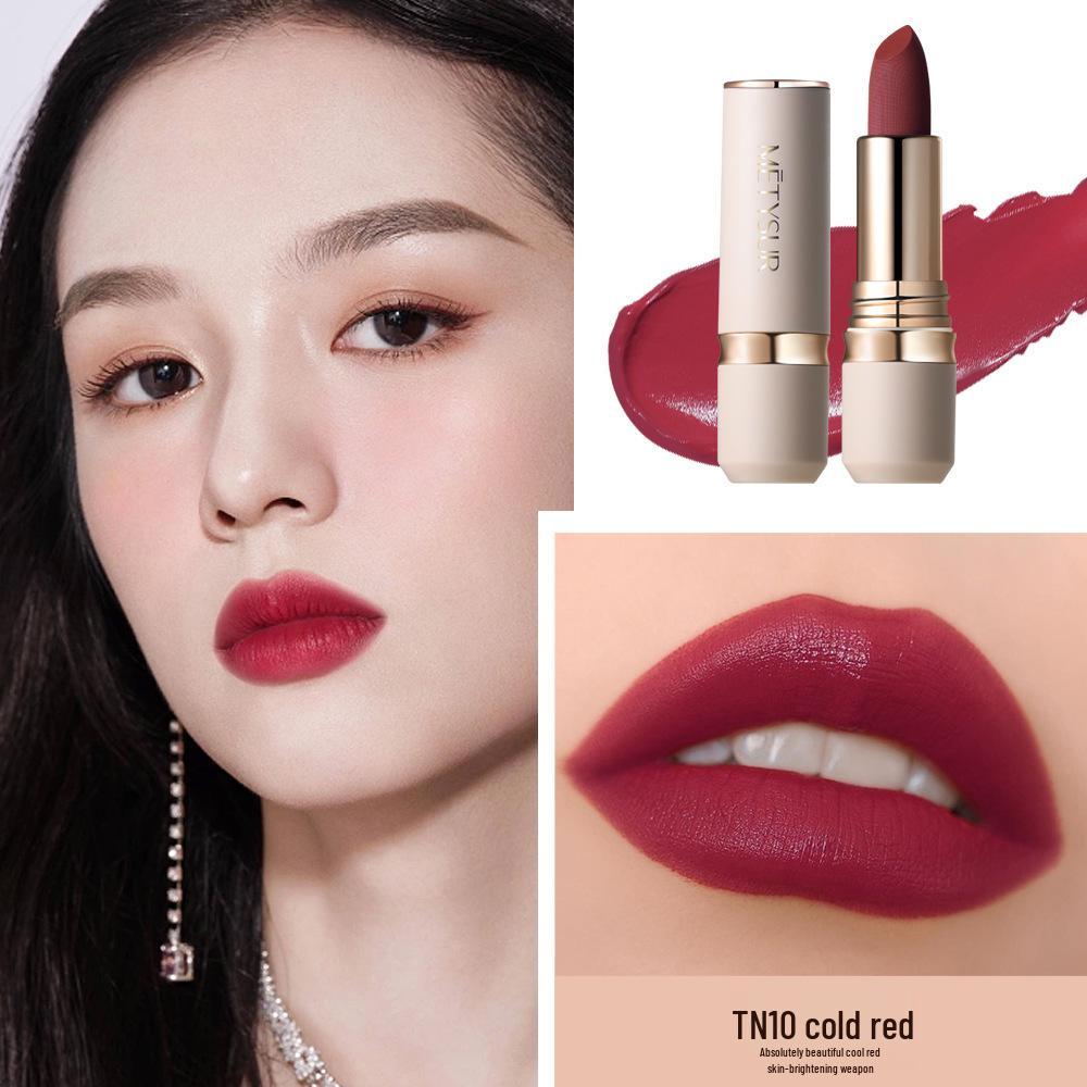 

Матовая бархатная стойкая помада Meiti Xiu с белым трюфелем и эфирным маслом розы