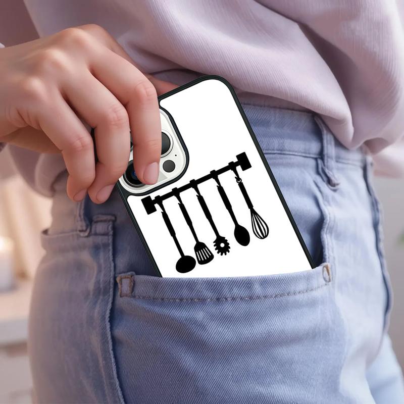 Kitchen Utensil Colored Silhouettes Phone Case For iPhone 17 Air 15 16e 14 13 Pro Max Coque 12 11 Pro Max PLUS cover