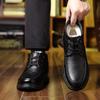 2025 Men's High-Top Leather Business Formal Casual Warm Cotton Shoes for Autumn/Winter