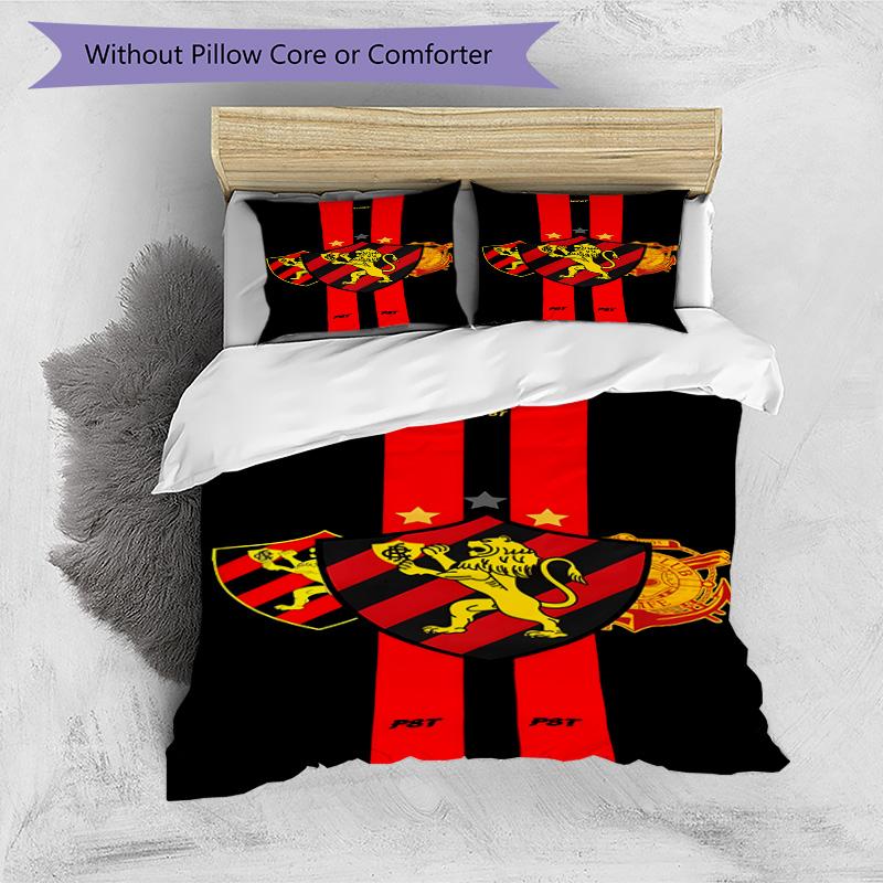Sport Club Football Crest Printed Pattern Duvet Cover Set – includes 1 duvet cover and 2 matching pillowcases Bedroom decor Christmas gifts