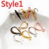 15x10mm 20pcs High Quality Silver Plated Bronze Gold Color French Earring Hooks Wire Settings Base Setting WholeSale