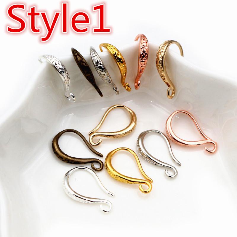 15x10mm 20pcs High Quality Silver Plated Bronze Gold Color French Earring Hooks Wire Settings Base Setting WholeSale