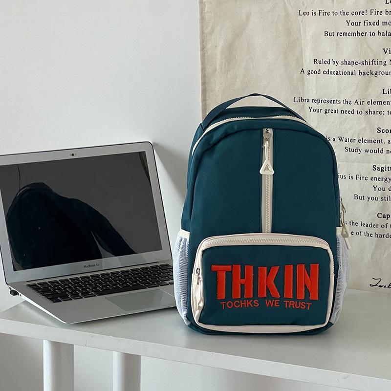 

School Bags2024 New School Bag Casual Versatile Middle and Large Class Backpack Children s Fashion Backpack синій