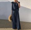 Spring/Summer 2023 Cotton Linen Casual Two-Piece Set: Sleeveless Top & Wide-Leg Pants for Women