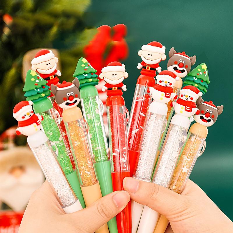 Cartoon Christmas Ballpoint Pen Cute Santa Claus Pen For Student Stationery Gift