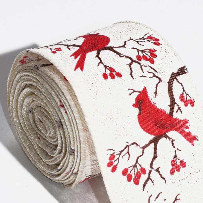 2M/Roll Christmas Classical with Wired Edge DIY Xmas Tree Ribbon Gift Wrapping Craft Ribbon Wreath Bows Imitation Hemp