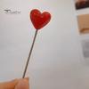 5/10Pcs Heart-Shaped Fruit Forks Set Dessert Cake Appetizer Picks with Love Holder Reusable Kitchen Utensils