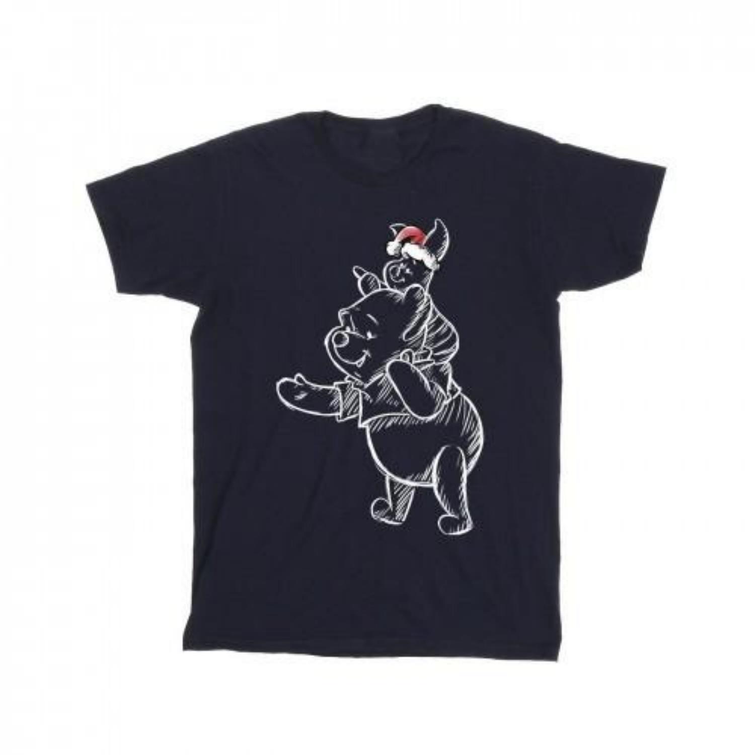 Disney Mens Winnie The Pooh Piglet Christmas T-Shirt S