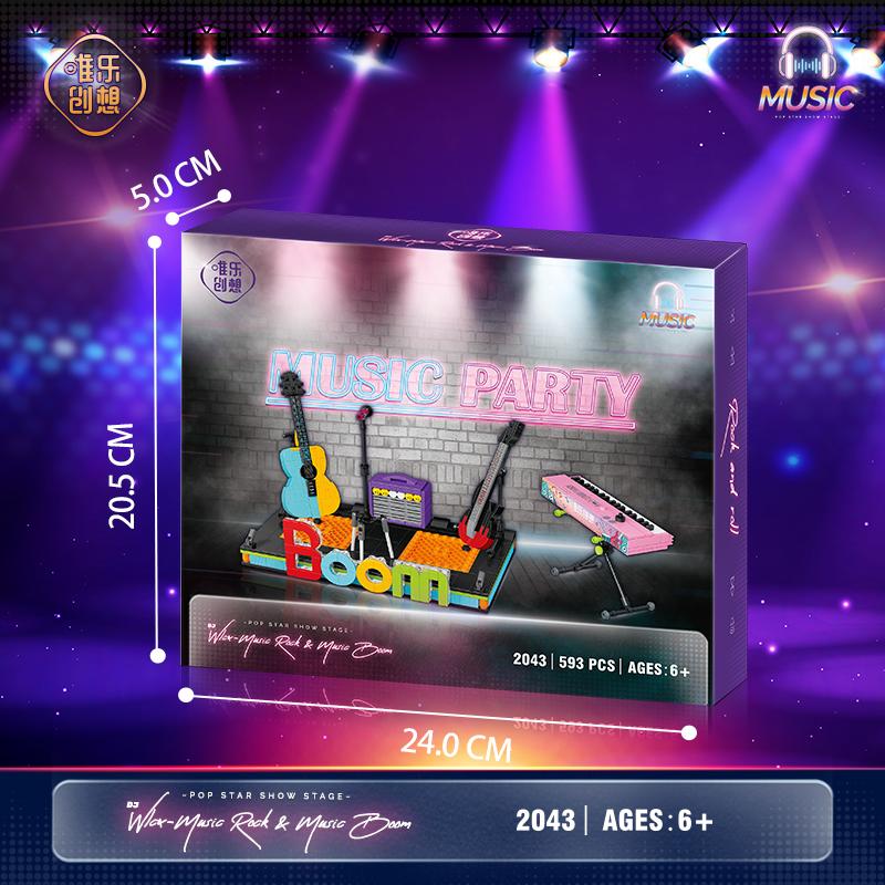 

Non-Toxic Rock Out With The Musical Instrument Mini Building Blocks Children Toys Set For Kids Adults Or Bricks Beginner Party Gifts in bag