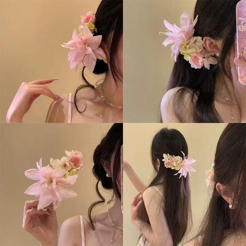 Seaside Atmosphere Lily Flower Hair Clip for Women - Vacation Style Accessory