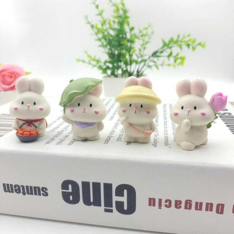 Cartoon Rabbits Silicone Molds Crafts Ornament Plasters Mold Handmade Scented Candle Mould Home Decorations Tool
