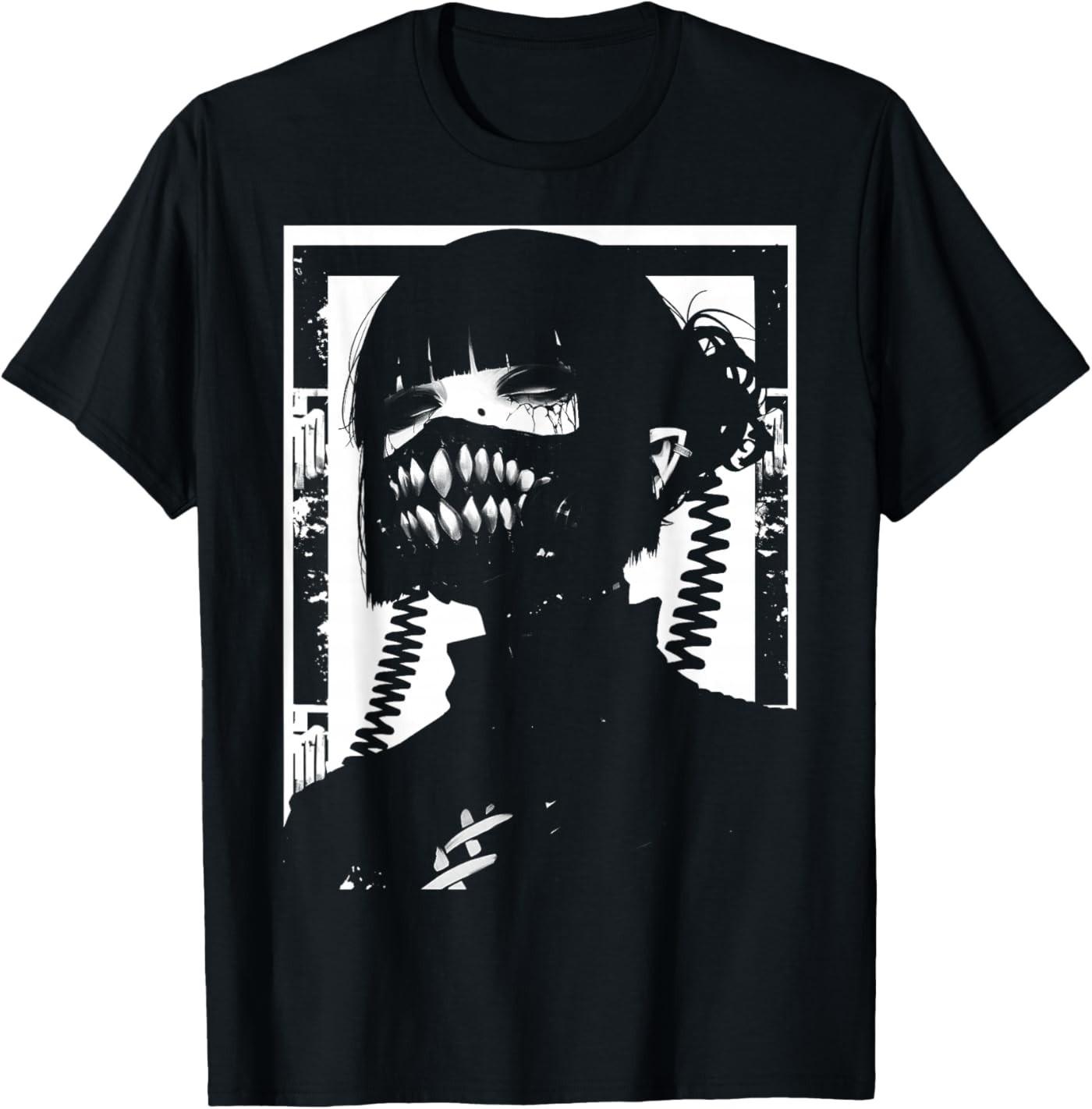 Ghoul Girl Cybergoth Gothic Anime Manga T-Shirt S разноцветный