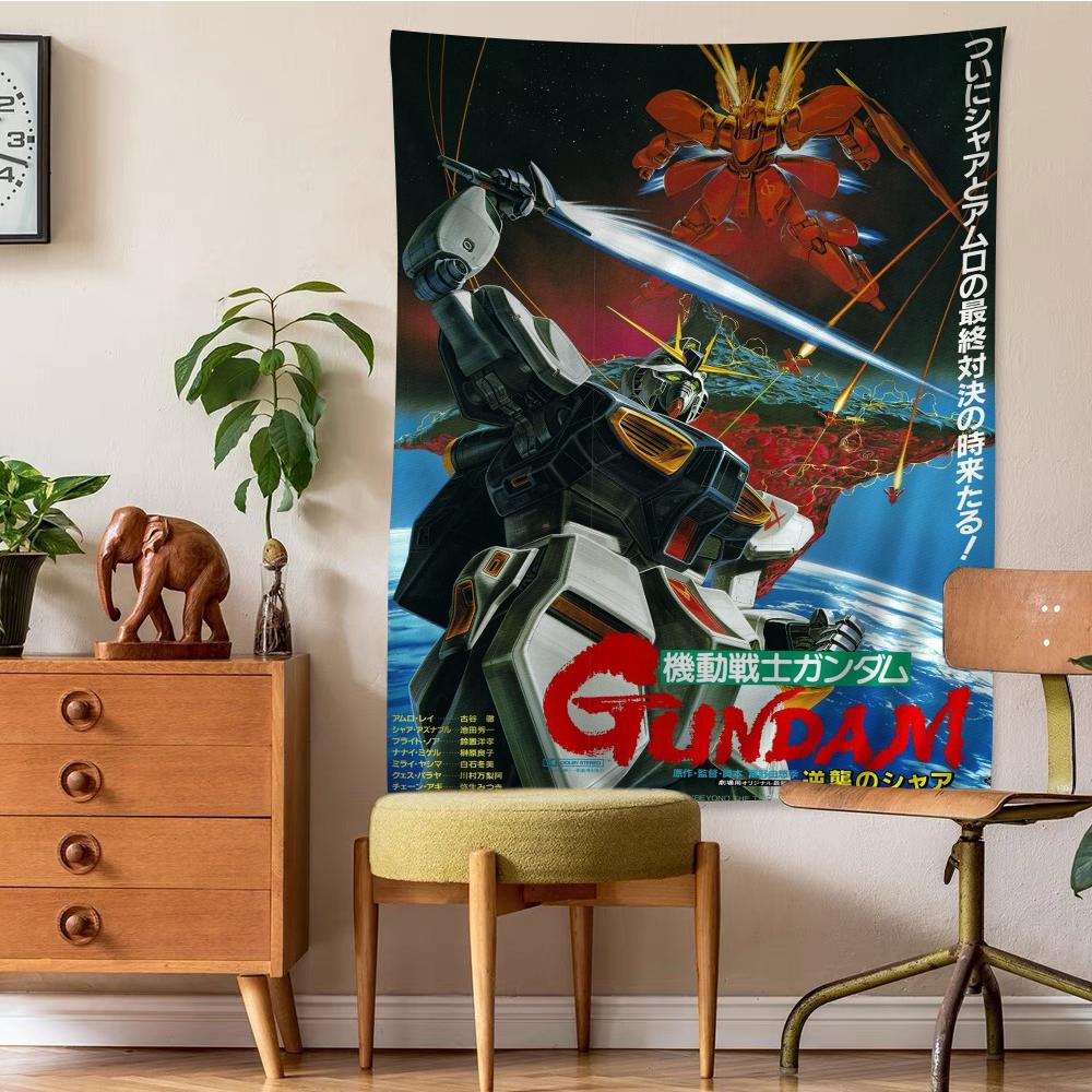 Japanese Classic Anime GGundam Tapestry Anime Tapestry Hanging Tarot Hippie Wall Rugs Dorm Wall Hanging Sheets 74x94cm(29x37in)
