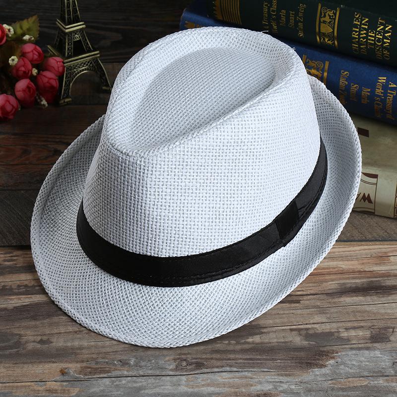 Cappello da sole unisex in paglia: Elegante cappello estivo da jazz per coppie e famiglie in spiaggia
