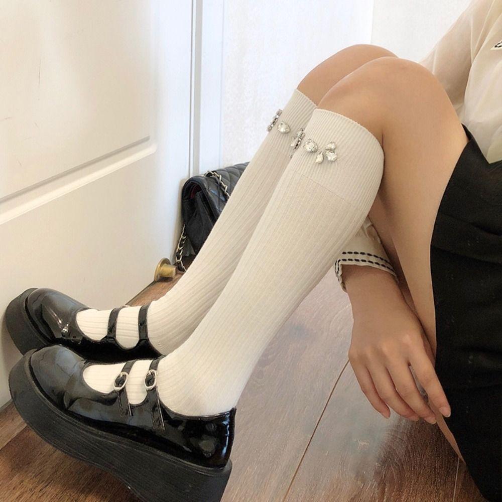 

Flower Casual Stockings Thick Calf Socks Casual Y2k Stockings Student
