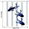Modern Nordic Design Digital Print Shower Curtain, Polyester, Multicolor with Hooks, Machine Washable, Line Color, Home Decor