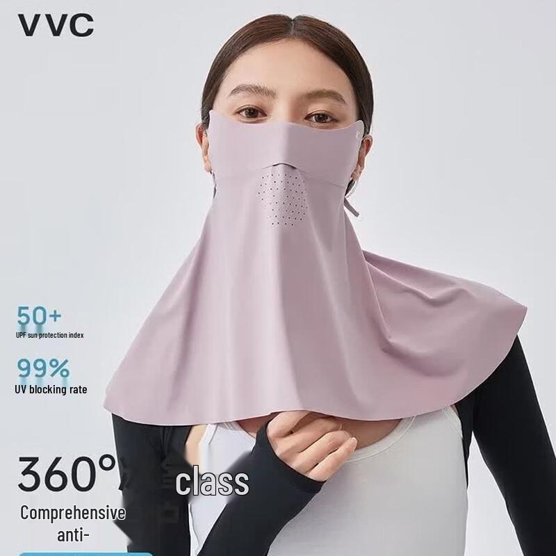 VVC Oxygen-Permeable Ice Crystal UV Sun Mask with Neck Guard