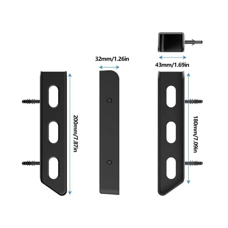 Multipurpose ABS Notebook Holder Kit, Secure Wall or Desk Mount Strong Metal Support for Laptop Tablets