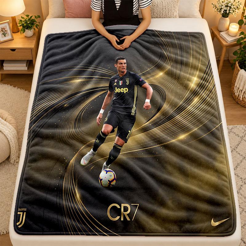 Flanell-Decke Cristiano Ronaldo Warme Weiche Überwurfdecke für den Innenbereich Sofa Bett Wohnzimmergebrauch