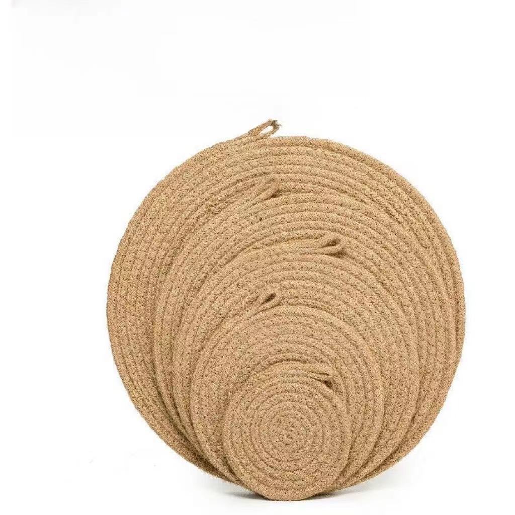 Round Jute Coaster Set With Waterproof Nonslip Design For Home Decor And Tea Cups