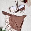 Damen-Bademode, Colorblock, Neckholder, Wickel-Kordelzug, sexy Bikini, brasilianische Strandmode, Badeanzüge