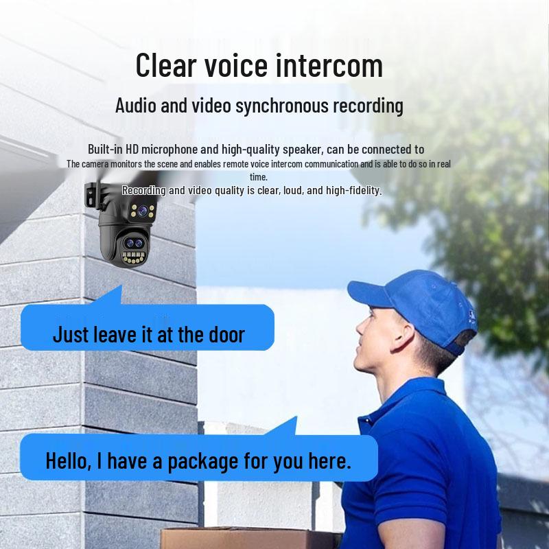 360° HD Dual-Screen Outdoor Panoramic Camera with Mobile Remote