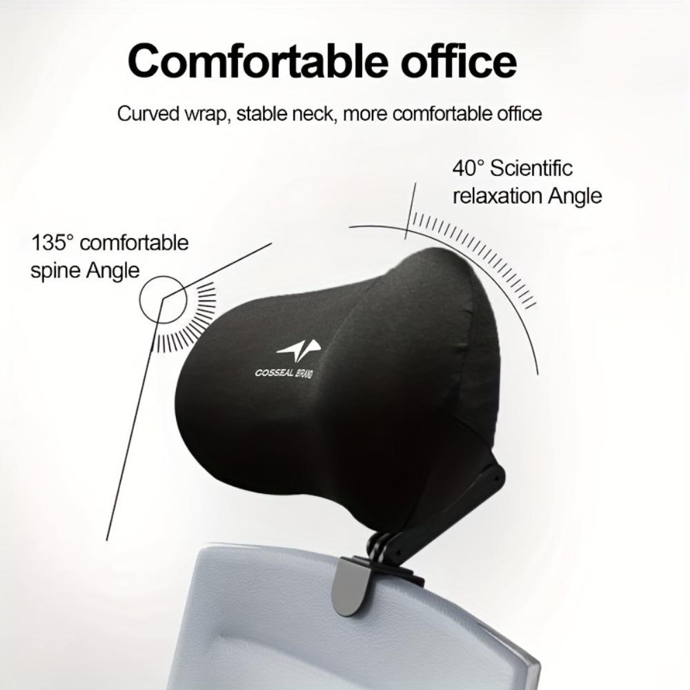 Memory Foam Headrest with Adjustable Height,Angle,Heavy-Duty Office Chair Headrest Attachment,Compatible with Desk,Computer