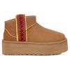 UGG Womens Classic Ultra Mini Platform 'Braid - Chestnut' (women's sizes) Chestnut Snow Boots 1138491 CHE