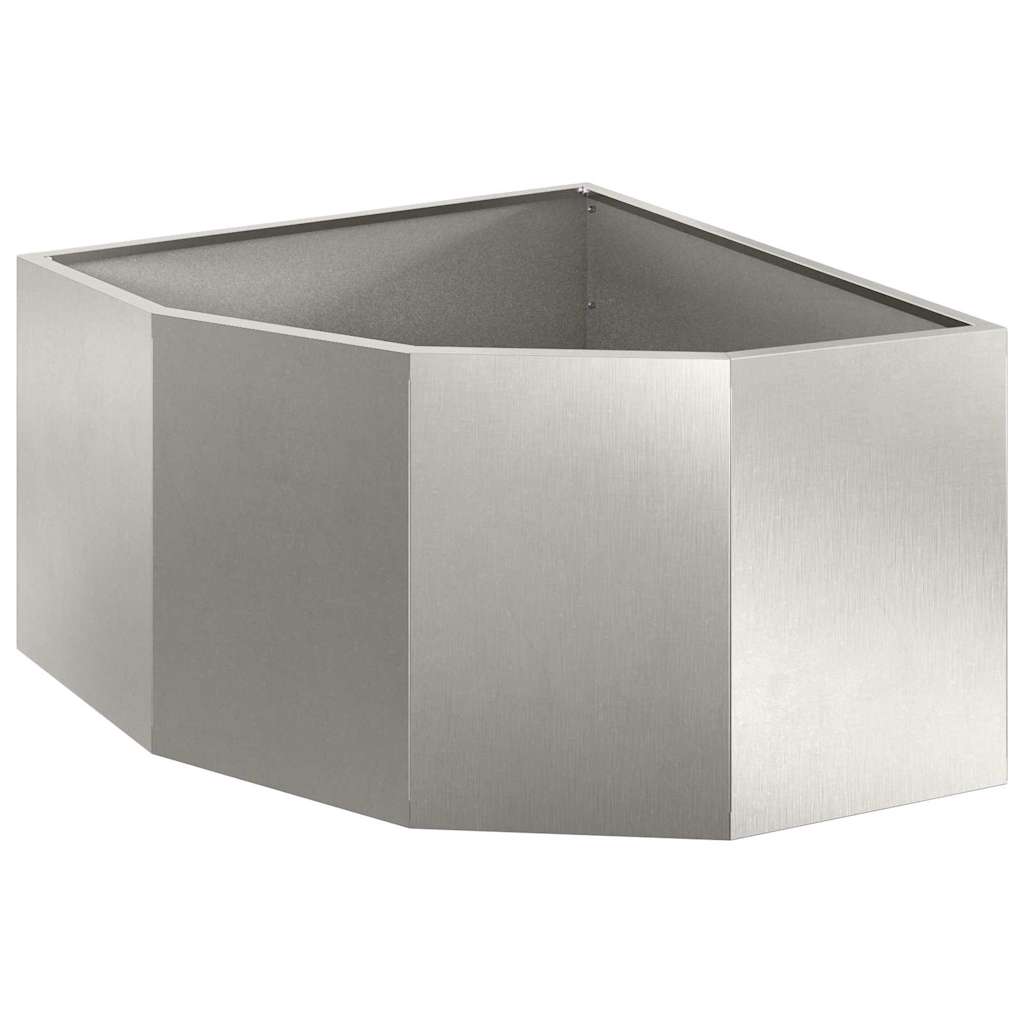 Corner Planter Silver 60 X 60 X 35 Cm Stainless Steel