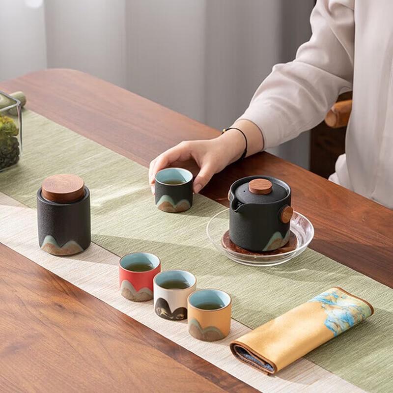 Su-style Ceramic Landscape Tea Set